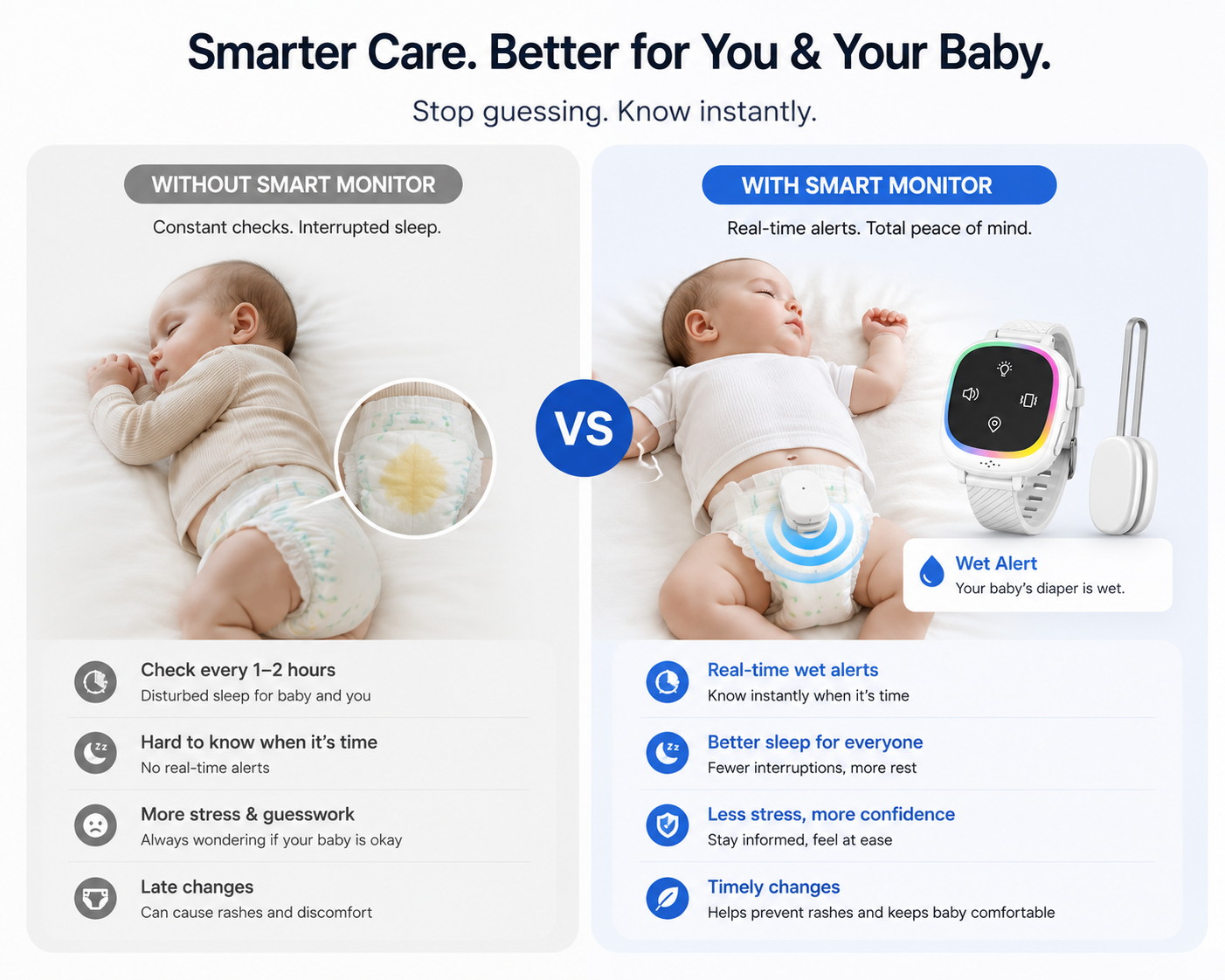 Relivora DryGuard™ Smart Diaper Wet Alert System