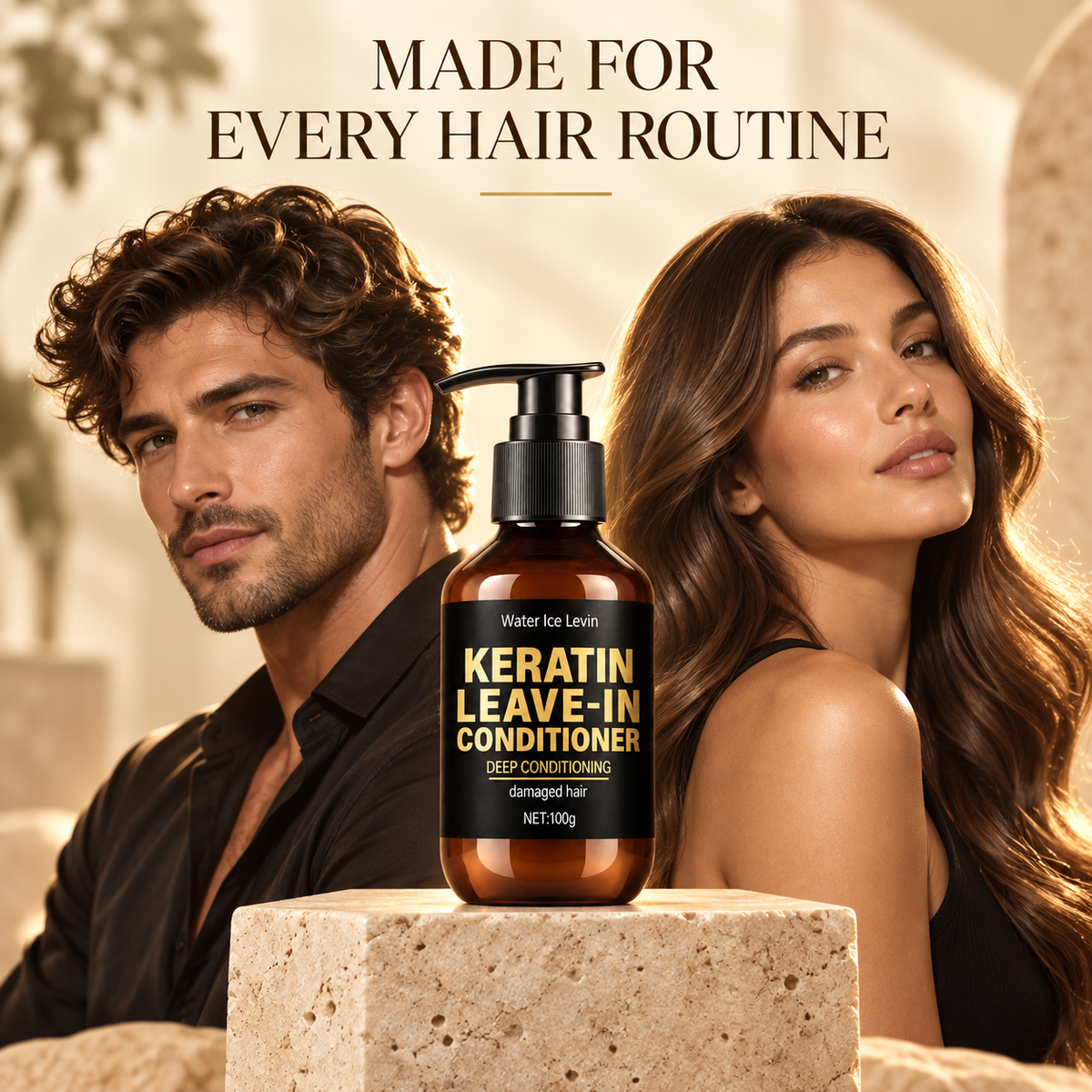 Keratin Leave-In Conditioner with Biotin & Collagen - Repairs Damaged Hair for Deep Moisture, Softness & Shine, Hair Treatment.