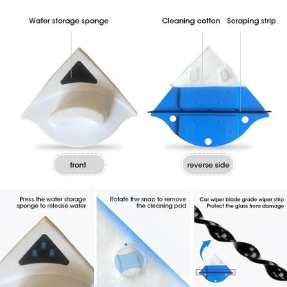 2026 Powerful Magnetic Window Cleaner Dual Sided High Efficiency Glass Cleaning Tool Durable Reusable for Home Clean Cotton