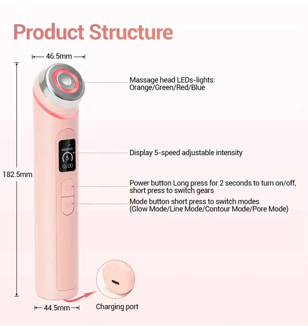 4 Colors Age-R Booster Pro Facial Skin Care Anti Wrinkle Beauty Device EMS Microcurrent Lift Massager Home Use Beauty Skin Care